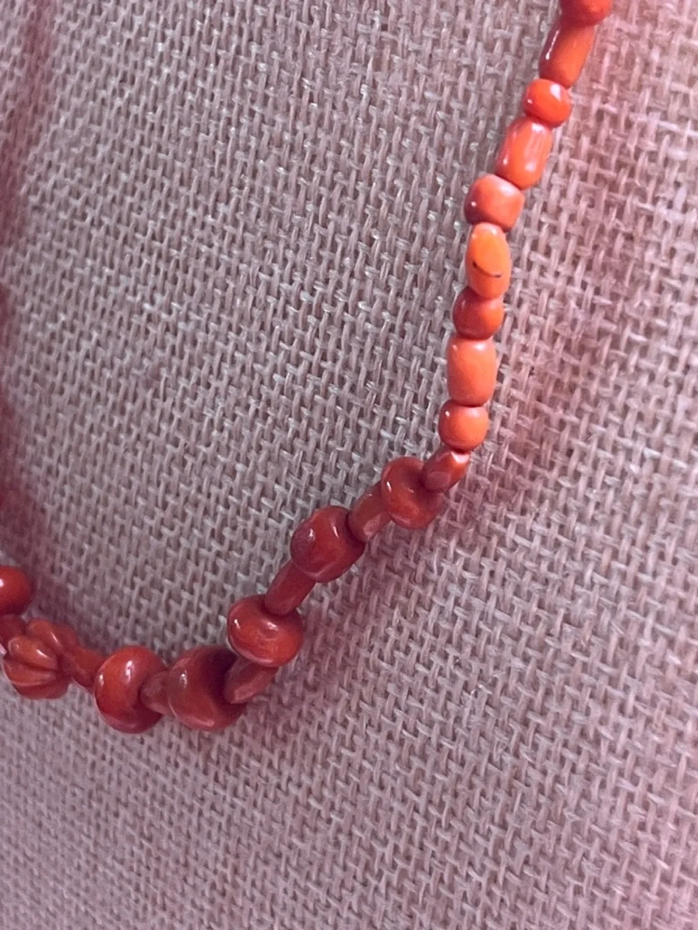 Antique 1900's 9k gold & Carnelian Beaded necklace - Picture 4 of 10